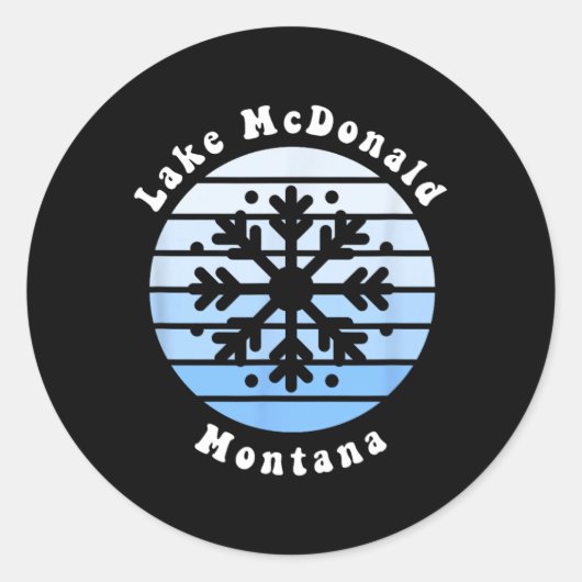 Lake Mcdonald Montana Snowflake Weihnachten Winter Runder Aufkleber (Vorderseite)