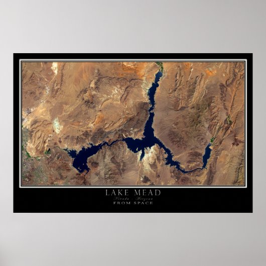 Lake Mead Nevada - Arizona Satellite Poster Karte (Vorne)