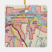 Lake Mead Vintage Karte Keramikornament (Vorderseite)