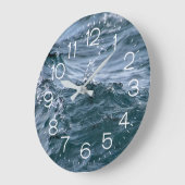 Lake Michigan Blue Water Große Wanduhr (Winkel)