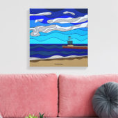 Lake Michigan - Canvas Print (14"x14") Leinwanddruck (Insitu (Wohnzimmer))