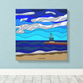 Lake Michigan - Canvas Print (14"x14") Leinwanddruck (Insitu (Holzboden))