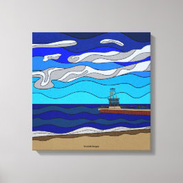 Lake Michigan - Canvas Print (16"x16") Leinwanddruck