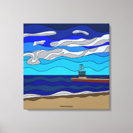 Lake Michigan - Canvas Print (24"x24") Leinwanddruck