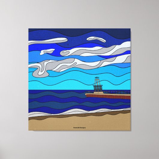 Lake Michigan - Canvas Print (40"x40") Leinwanddruck (Vorderseite)