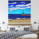 Lake Michigan - Canvas Print (40"x40") Leinwanddruck (Insitu (Schlafzimmer))