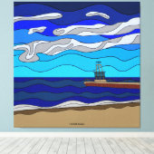 Lake Michigan - Canvas Print (40"x40") Leinwanddruck (Insitu (Holzboden))