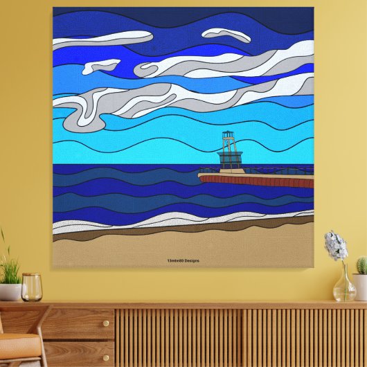 Lake Michigan - Canvas Print (40"x40") Leinwanddruck (Insitu (Wohnzimmer))