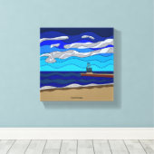 Lake Michigan - Canvas Print (8"x8") Leinwanddruck (Insitu (Holzboden))