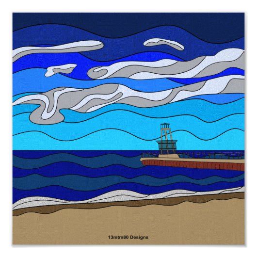 Lake Michigan - Foto Print 12"x12" (Vorne)