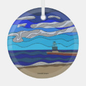 Lake Michigan - Glasverzierung (Kreis) Ornament Aus Glas (Vorderseite)