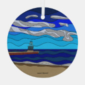 Lake Michigan - Glasverzierung (Kreis) Ornament Aus Glas (Rückseite)