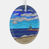 Lake Michigan - Glasverzierung (Kreis) Ornament Aus Glas (Vorderseite Rechts)