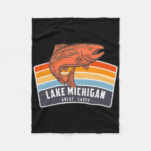 Lake Michigan Great Lakes Lachsangeln Fleecedecke