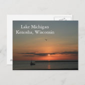 Lake Michigan, Kenosha Wisconsin Postkarte (Vorne/Hinten)