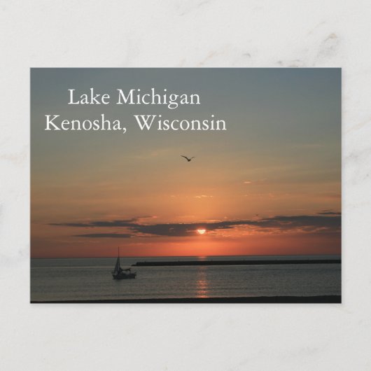 Lake Michigan, Kenosha Wisconsin Postkarte (Vorderseite)