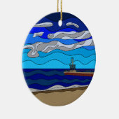 Lake Michigan - Keramik Ornament (Kreis) (Rechts)