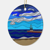 Lake Michigan - Keramik Ornament (Kreis) (Links)
