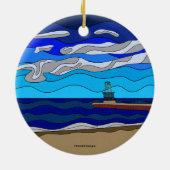 Lake Michigan - Keramik Ornament (Kreis) (Hinten)
