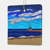 Lake Michigan - Keramik Ornament (Platz) (Links)