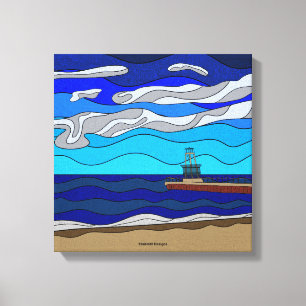 Lake Michigan - Leinwanddruck (35,5x35,5cm)