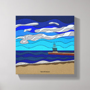 Lake Michigan - Leinwanddruck (8"x8")