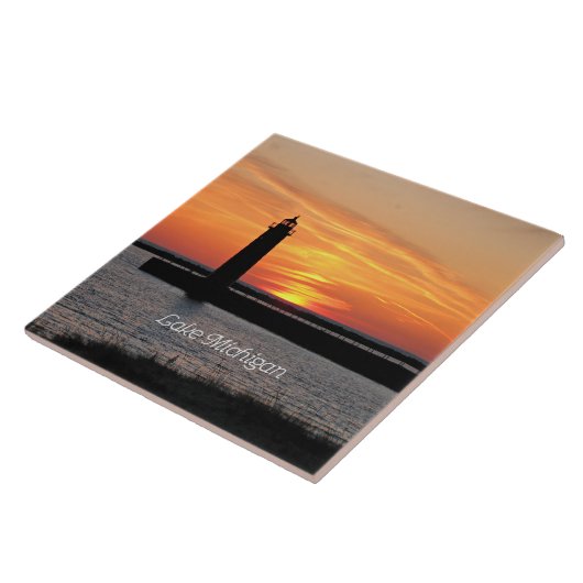 Lake Michigan Lighthouse Fliese (Seite)