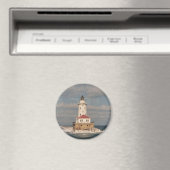 Lake Michigan Lighthouse Round Magnet (In Situ (Geschirrspüler))