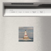 Lake Michigan Lighthouse Square Magnet (In Situ (Geschirrspüler))