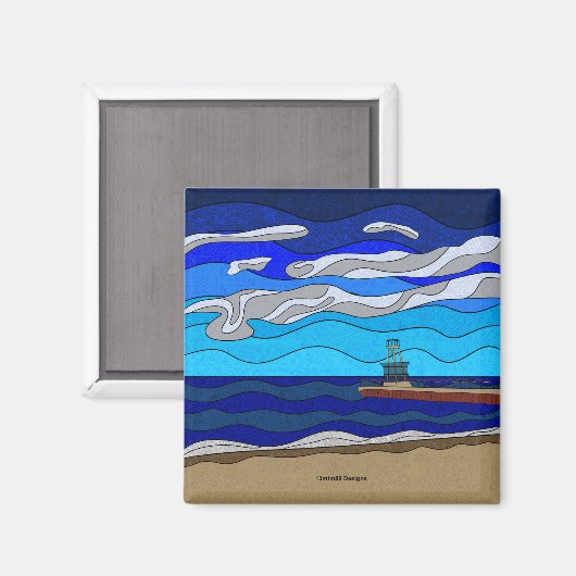Lake Michigan - Magnet (Platz) (Vorderseite/Rückseite)