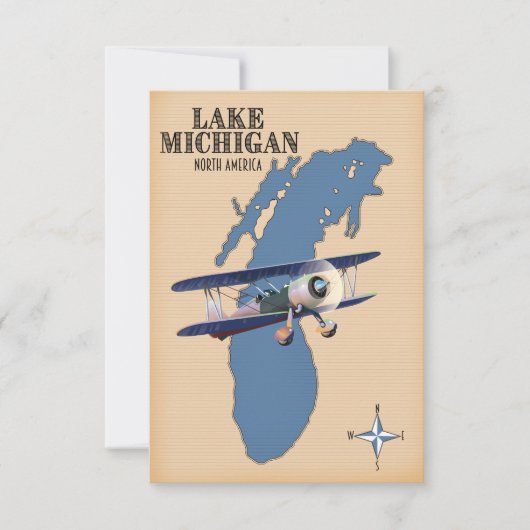 Lake Michigan North America Karte (Vorderseite)