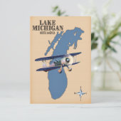 Lake Michigan North America Karte (Stehend Vorderseite)