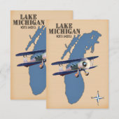 Lake Michigan North America Karte (Vorne/Hinten)