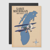 Lake Michigan North America Karte (Vorne/Hinten)