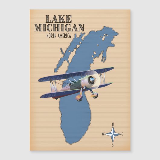 Lake Michigan North America Karte (Vorderseite)