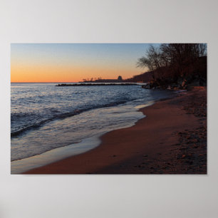 Lake michigan North shore Milwaukee bei Tagesanbru Poster