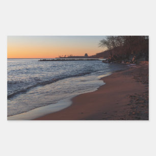 Lake michigan North shore Milwaukee bei Tagesanbru Rechteckiger Aufkleber