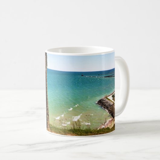 Lake Michigan, Port Washington, WI Kaffeetasse (VorderseiteRechts)
