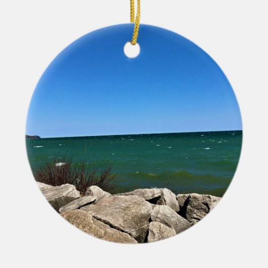 Lake Michigan, Port Washington, WI Keramik Ornament (Vorne)