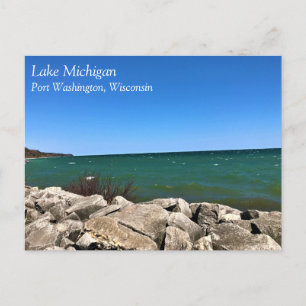 Lake Michigan, Port Washington, WI Postcard Postkarte