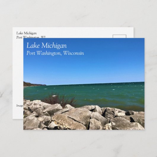 Lake Michigan, Port Washington, WI Postcard Postkarte (Vorne/Hinten)