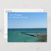 Lake Michigan, Port Washington, WI Postkarte (Vorne/Hinten)