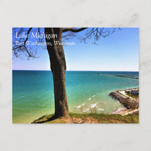 Lake Michigan, Port Washington, WI Postkarte
