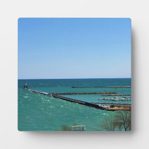 Lake Michigan, Port Washington, Wisconsin Fotoplatte
