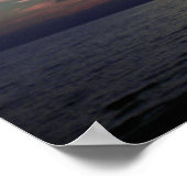 Lake Michigan Poster Blue und Orange Sunset (Ecke)