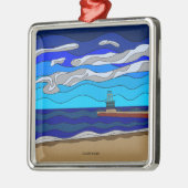 Lake Michigan - Premium Ornament (Platz) Aus Metall (Links)