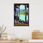 LAKE Michigan Retro Roger Broders Travel Poster (Küche)