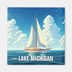 Lake Michigan Sailboat Magnet