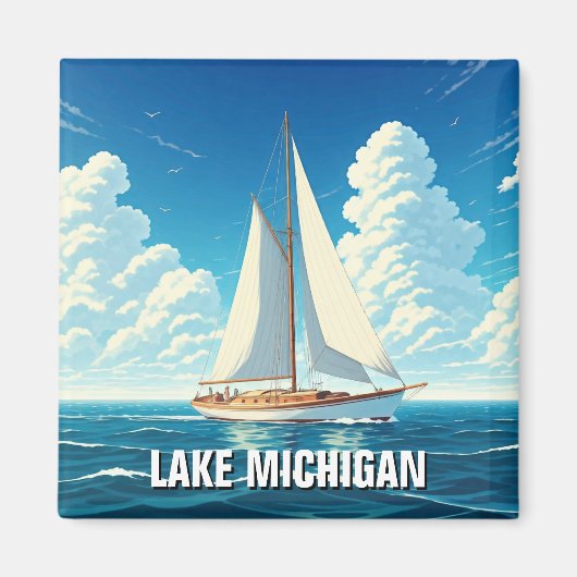 Lake Michigan Sailboat Magnet (Vorne)