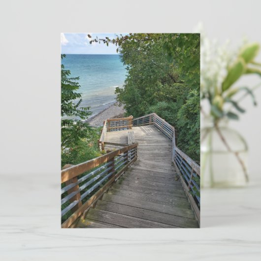 Lake Michigan Save The Date (Stehend Vorderseite)